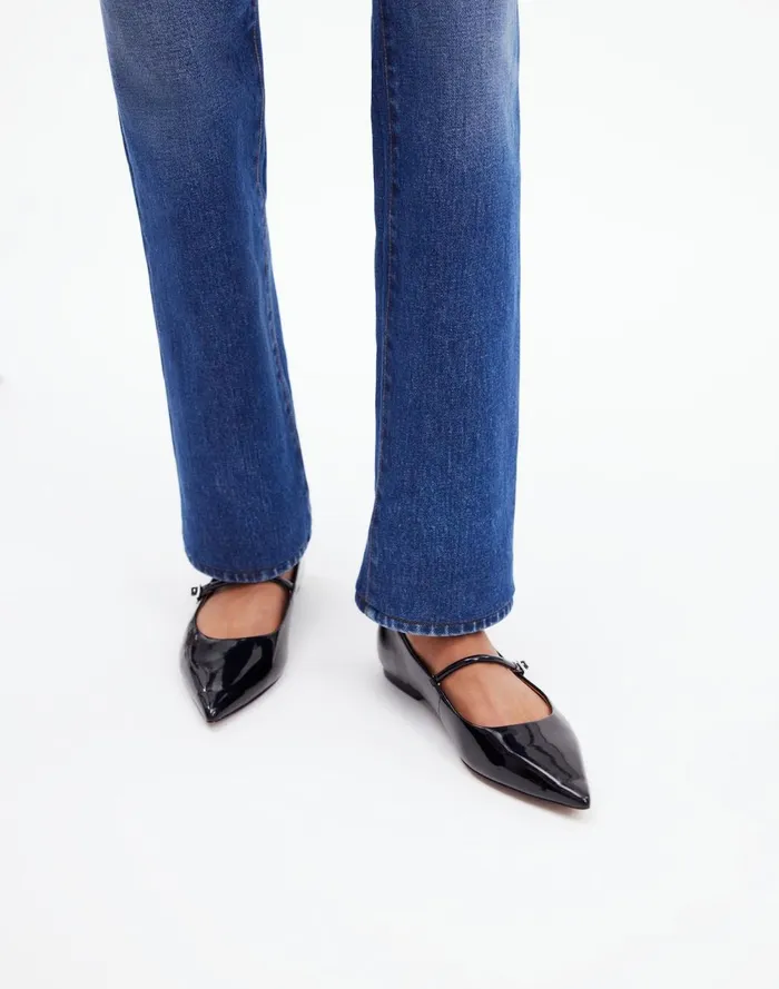 Women Flats and Loafers Madewell The Elsie Mary Jane Flat True Black