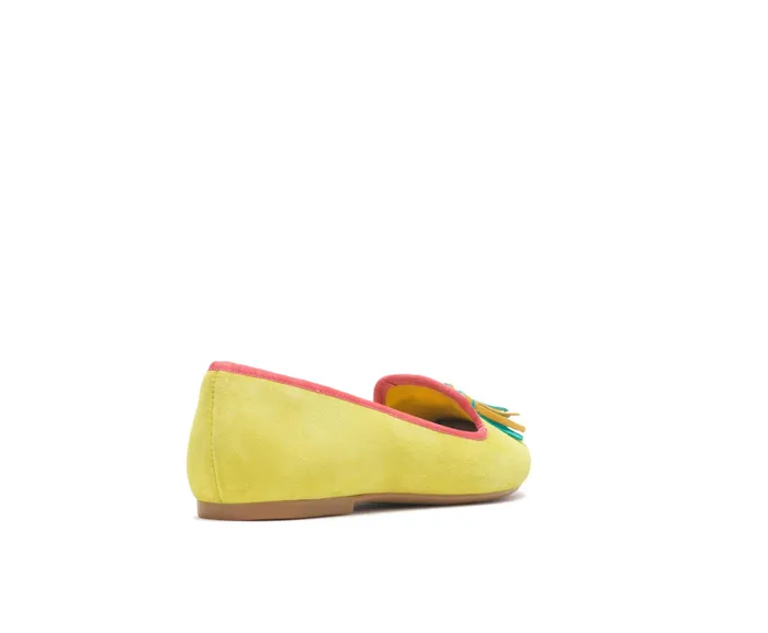 Women Flats and SlipOns Hush Puppies Sadie Tassel SlipOn Sun Yellow Suede