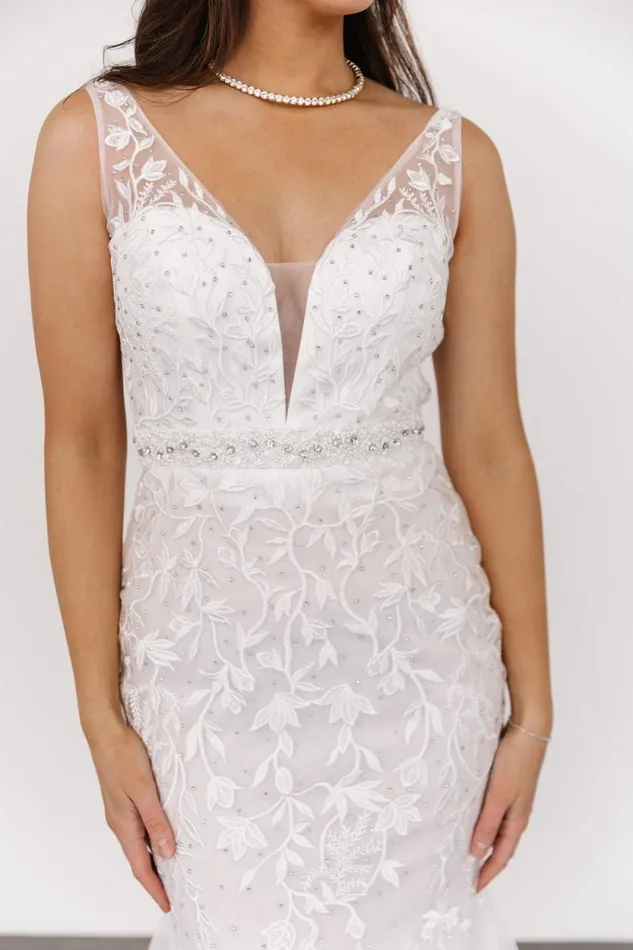 Women Fleurette Bridal Gown White Baltic Born Embellished and Sequined