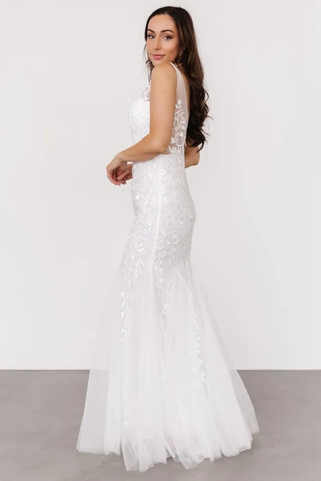 Women Fleurette Bridal Gown White Baltic Born Embellished and Sequined
