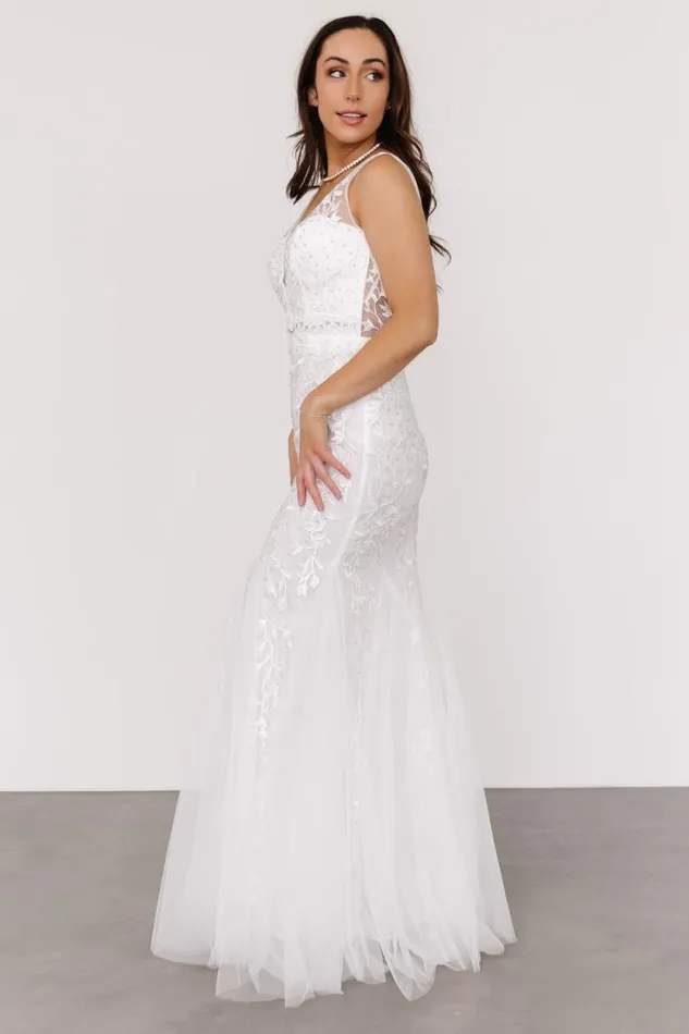 Women Fleurette Bridal Gown White Baltic Born Embellished and Sequined