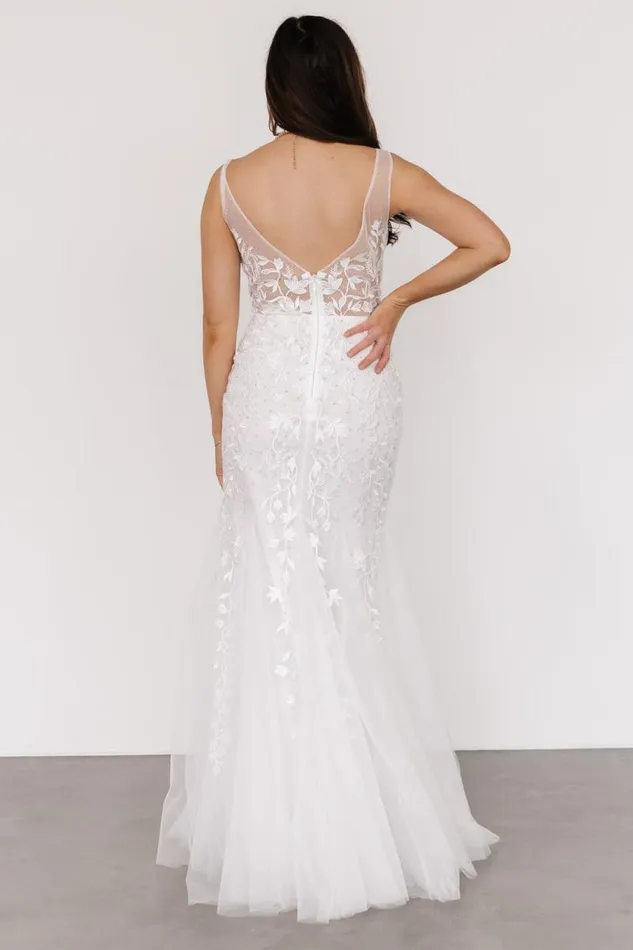 Women Fleurette Bridal Gown White Baltic Born Embellished and Sequined