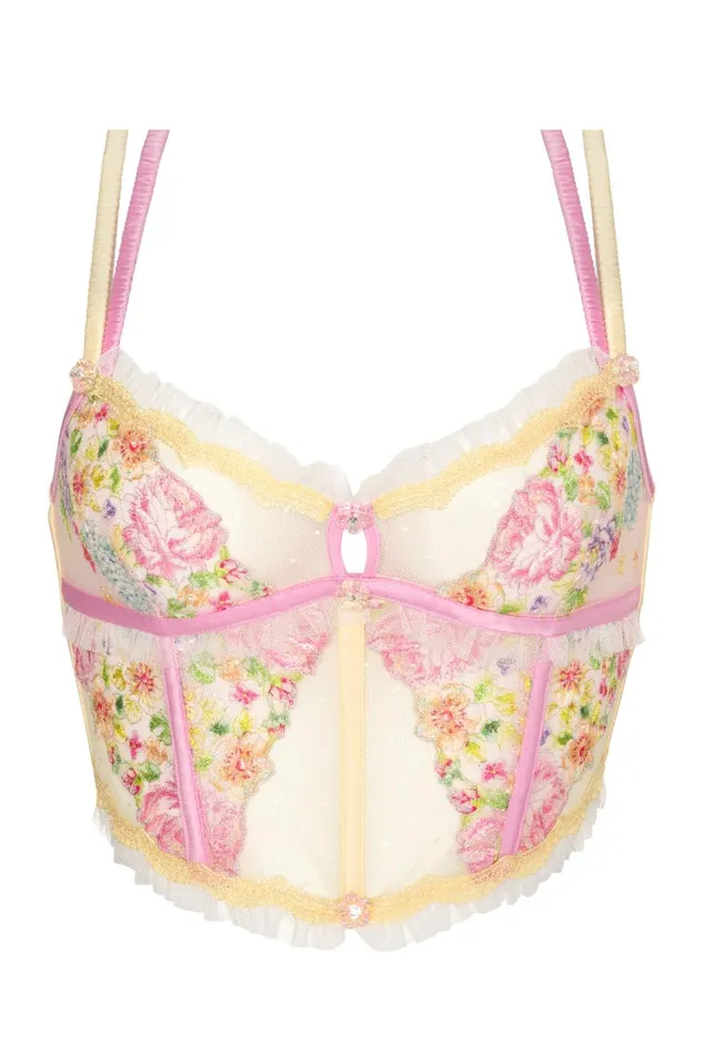 Women Floral Frenzy Bustier Pink For Love and Lemons Lingerie Women Floral Frenzy Bustier Pink For Love and Lemons Lingerie