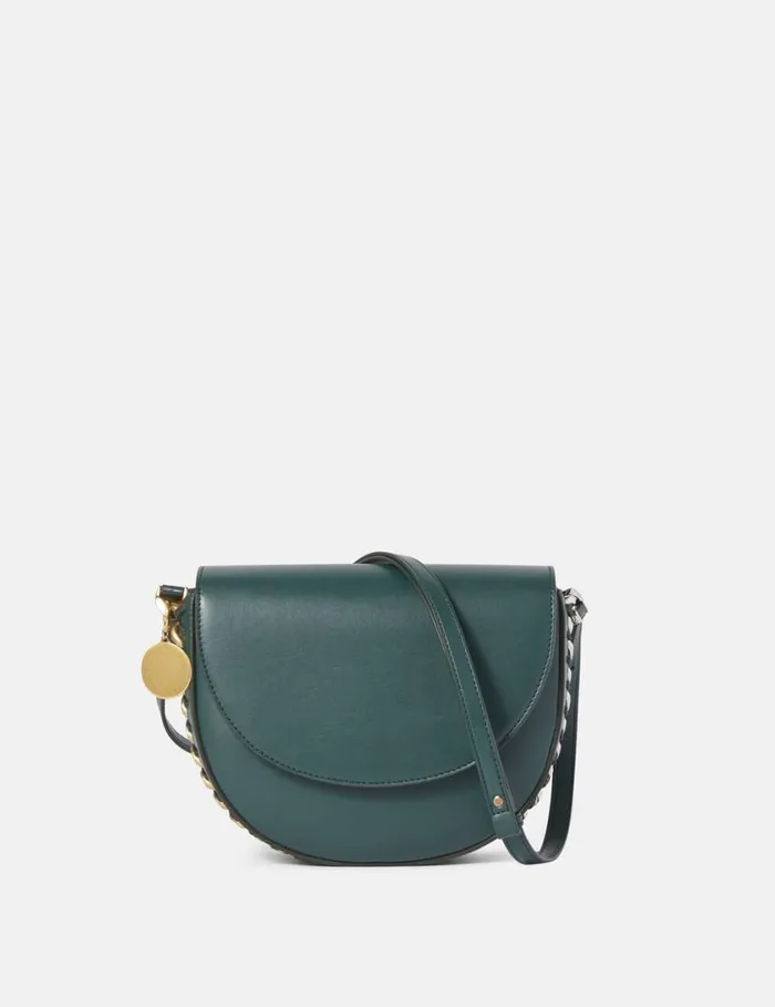 Women Frayme Medium Flap Shoulder Bag Forest Green Stella McCartney Frayme Bag