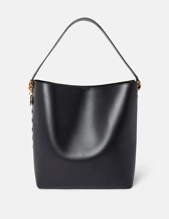 Women Frayme Whipstitch Tote Bag Midnight Black Stella McCartney Tote Bags