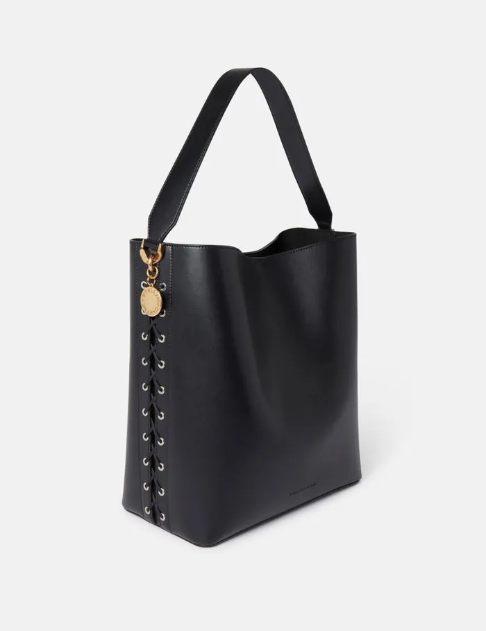 Women Frayme Whipstitch Tote Bag Midnight Black Stella McCartney Tote Bags