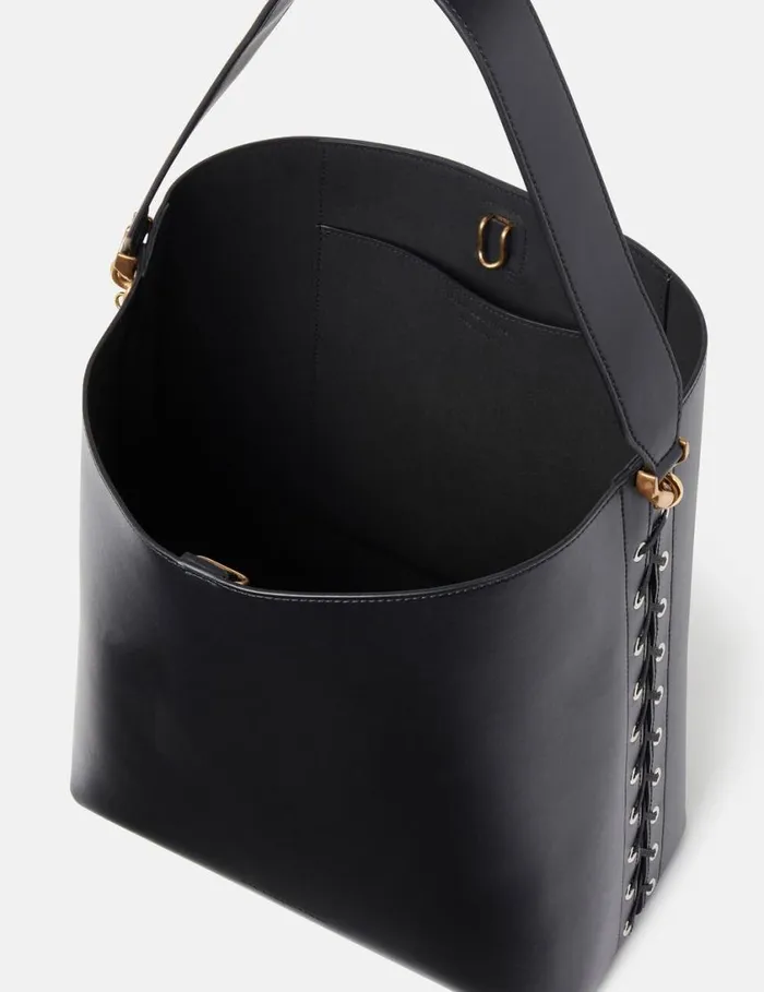 Women Frayme Whipstitch Tote Bag Midnight Black Stella McCartney Tote Bags