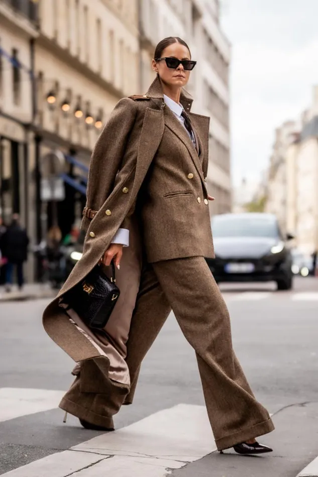 Women Full Length Marlborough Trench Coat Brown Herringbone Holland Cooper Coats
