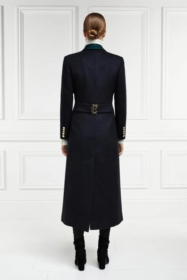 Women Full Length Regency Coat Soft Navy Blackwatch Holland Cooper Tailoring