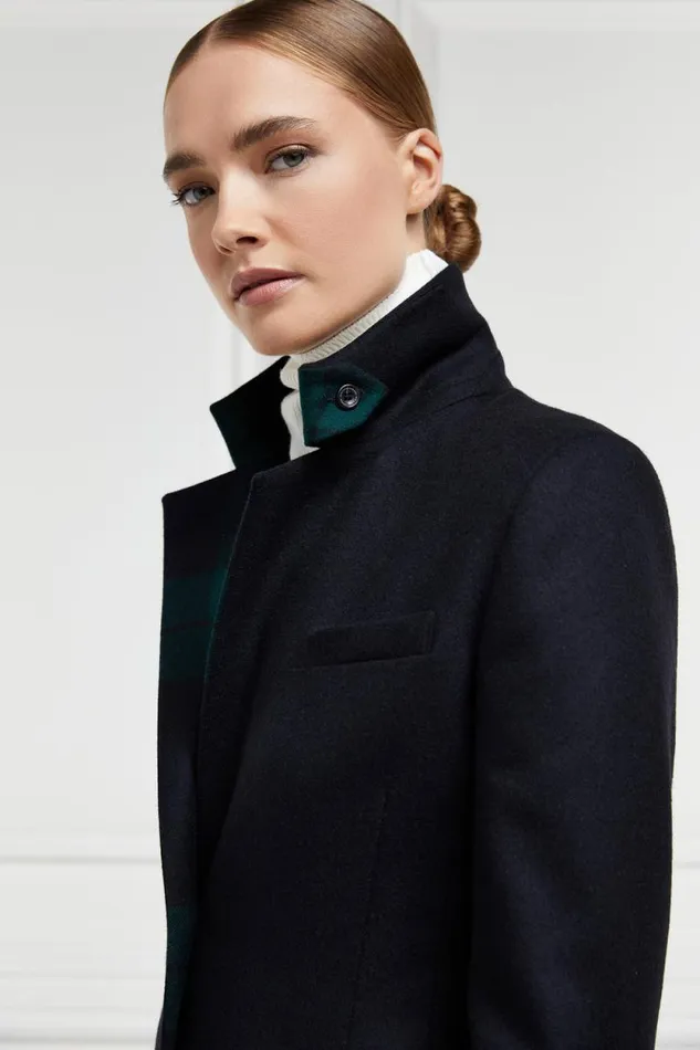 Women Full Length Regency Coat Soft Navy Blackwatch Holland Cooper Tailoring