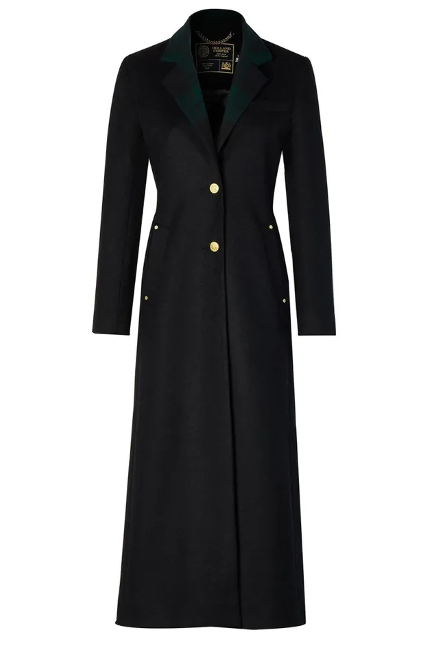 Women Full Length Regency Coat Soft Navy Blackwatch Holland Cooper Tailoring