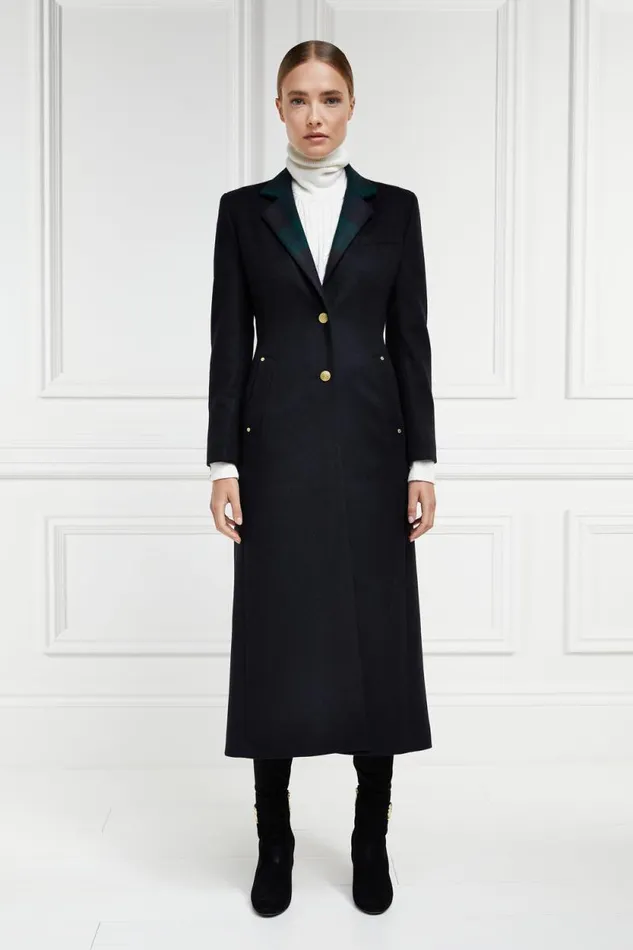 Women Full Length Regency Coat Soft Navy Blackwatch Holland Cooper Tailoring
