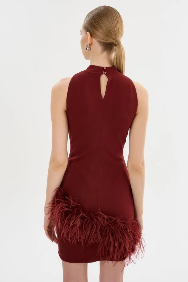 Women GEORGINA Mock Neck Dress Syrah LAMARQUE Dresses Women GEORGINA Mock Neck Dress Syrah LAMARQUE Dresses
