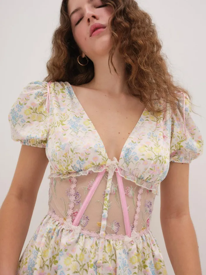 Women Glitter Garden Cap Sleeve Slip Dress Multi For Love and Lemons Dresses Women Glitter Garden Cap Sleeve Slip Dress Multi For Love and Lemons Dresses