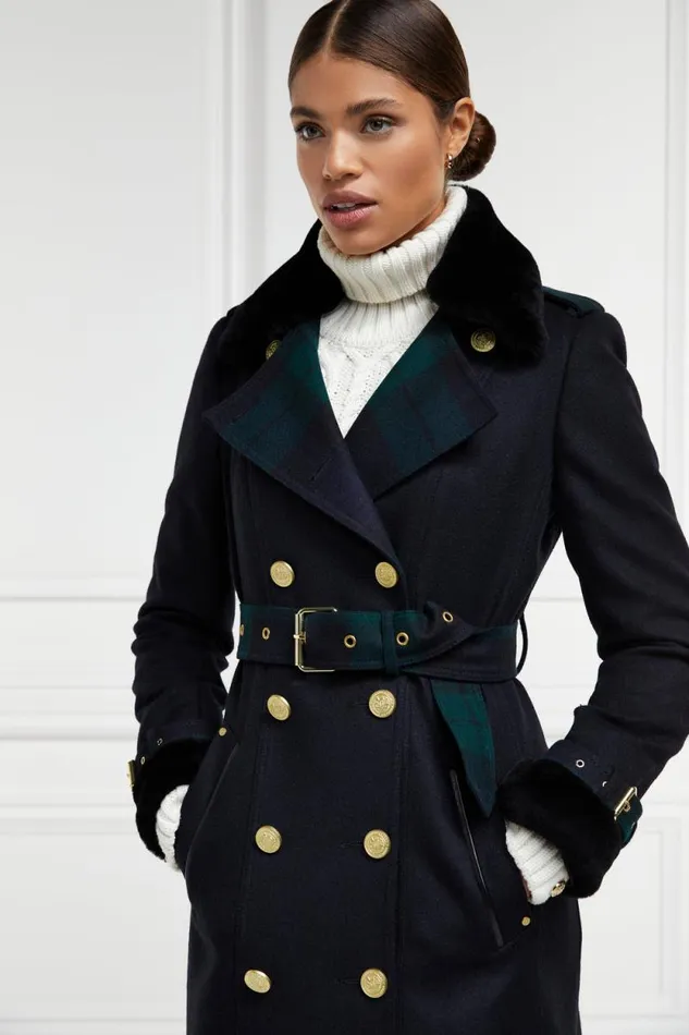 Women Gold Label Trench Soft Navy Blackwatch Holland Cooper Coats