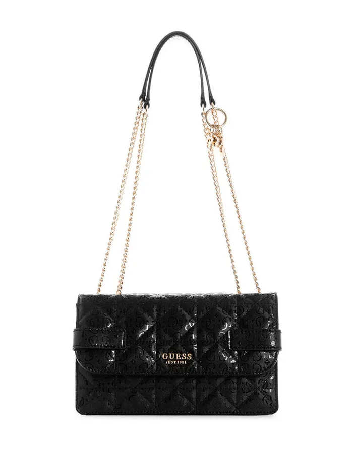 Women Half Flap GUESS Black Malia Convertible Crossbody Bag