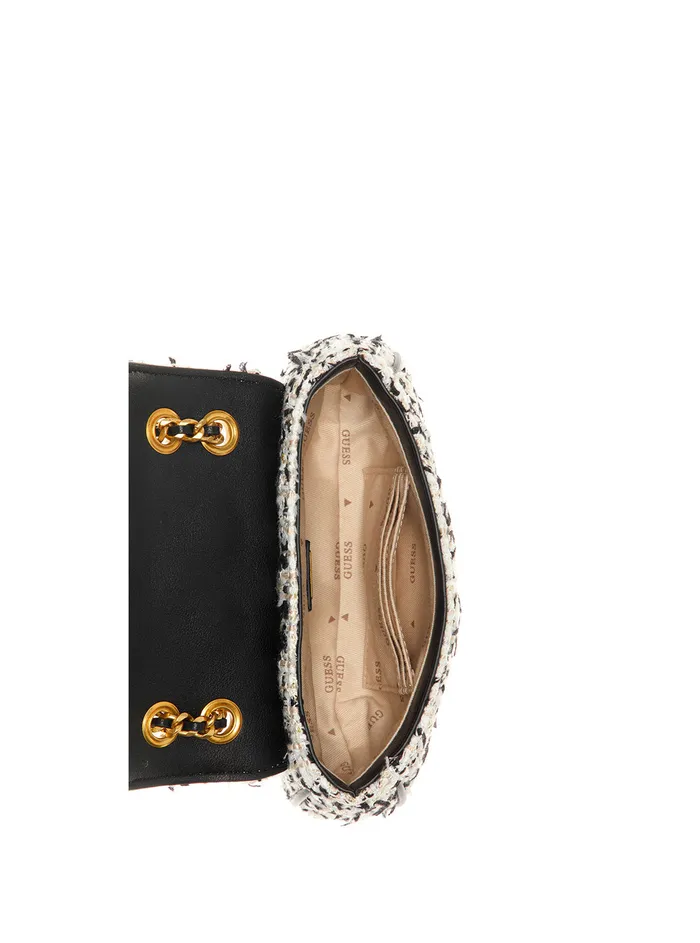 Women Half Flap GUESS Cream Multi Giully Mini Crossbody Bag