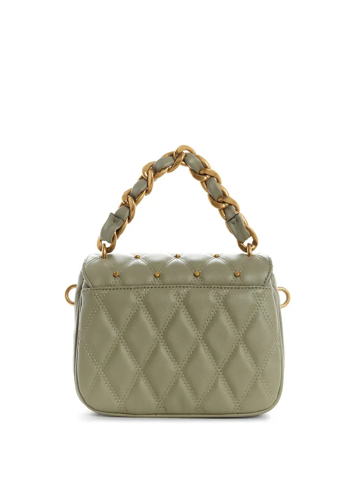 Women Half Flap GUESS Green Triana Studded Shoulder Bag Women Half Flap GUESS Green Triana Studded Shoulder Bag