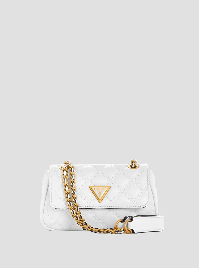 Women Half Flap GUESS White Giully Mini Crossbody Bag