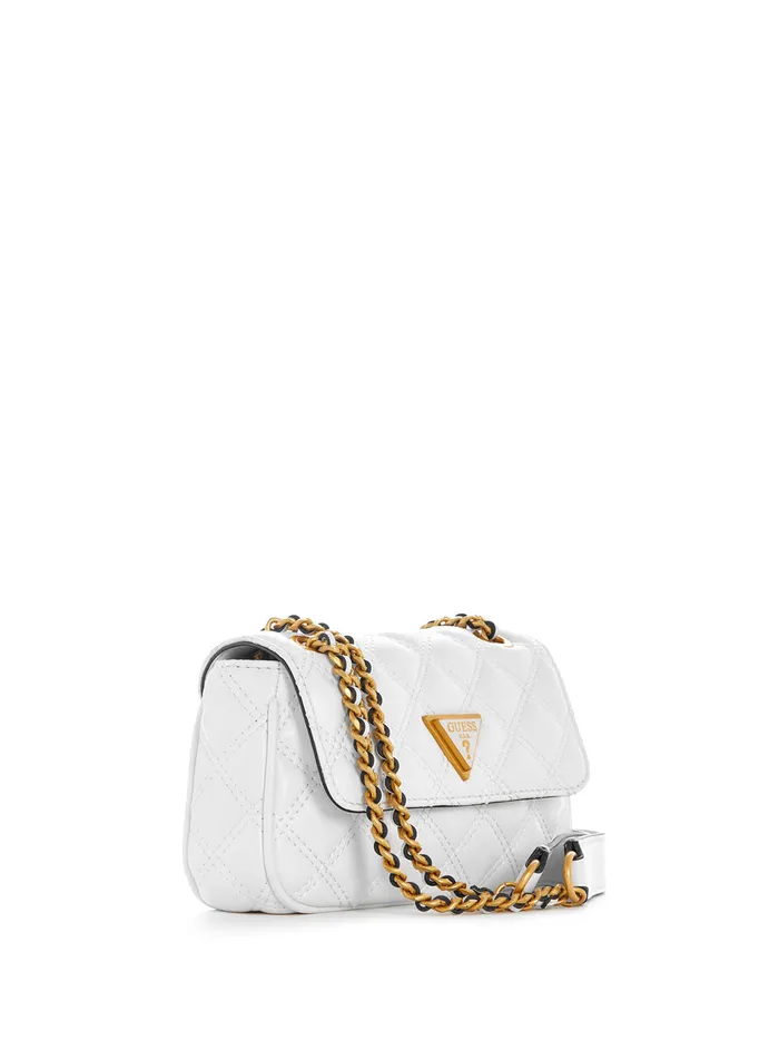 Women Half Flap GUESS White Giully Mini Crossbody Bag