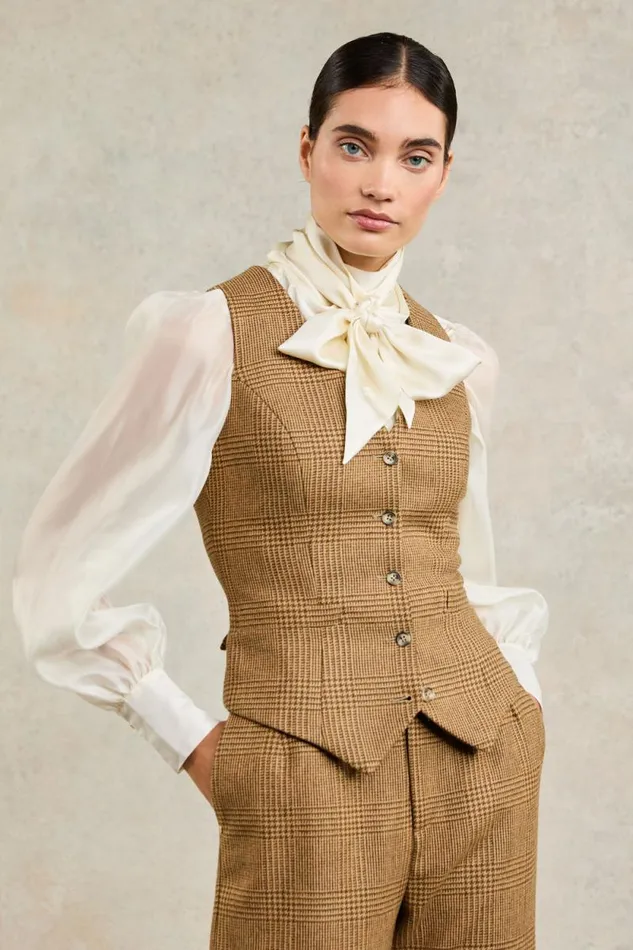Women Hampton Waistcoat Tawny Holland Cooper Tailoring Women Hampton Waistcoat Tawny Holland Cooper Tailoring