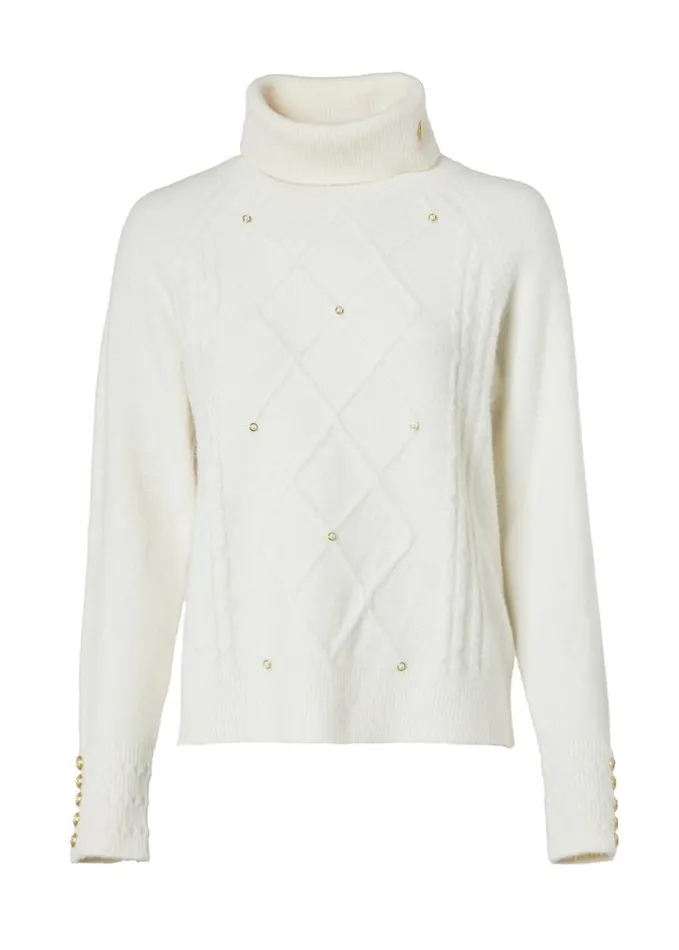 Women Harlow Roll Neck Knit Ecru Holland Cooper Knitwear Women Harlow Roll Neck Knit Ecru Holland Cooper Knitwear