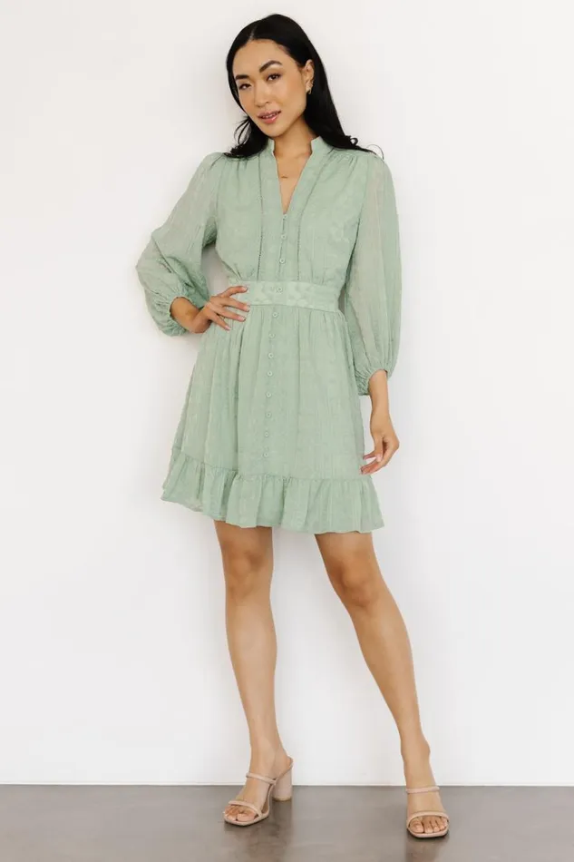 Women Harmony Embossed Dress Sage Baltic Born Short Dresses