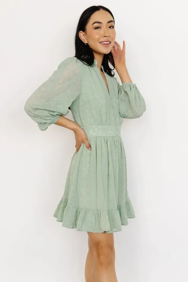 Women Harmony Embossed Dress Sage Baltic Born Short Dresses