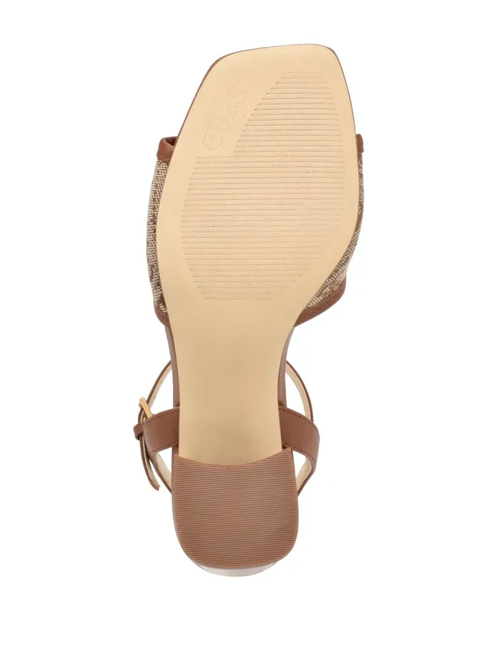 Women Heels GUESS Brown Logo Glaven Block Heels Women Heels GUESS Brown Logo Glaven Block Heels