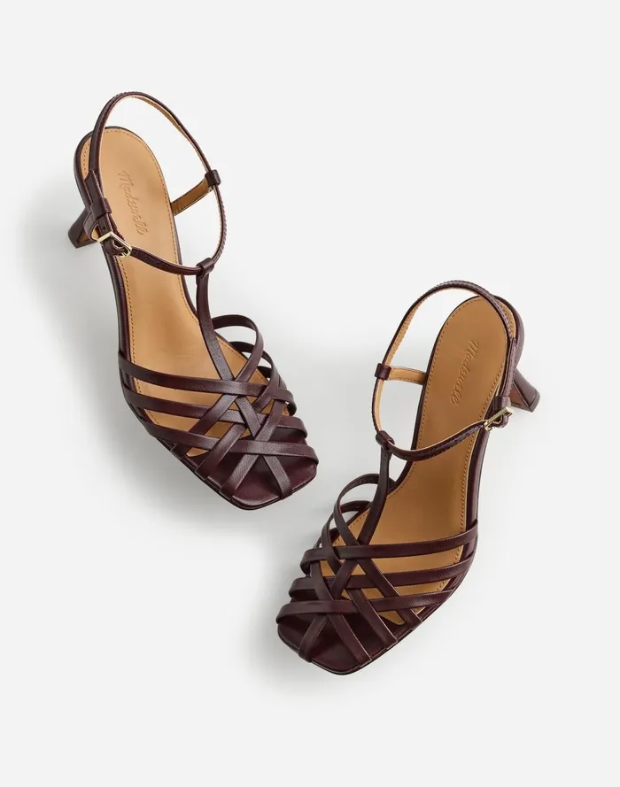 Women Heels Madewell The Milano Heeled Sandal Dark Plum