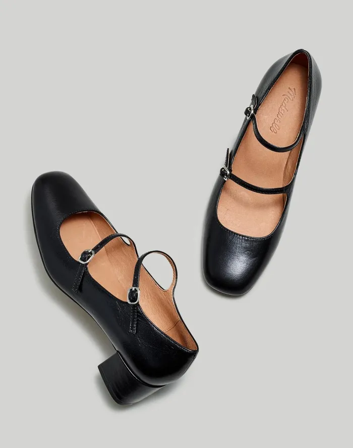 Women Heels Madewell The Nettie Heeled Mary Jane True Black