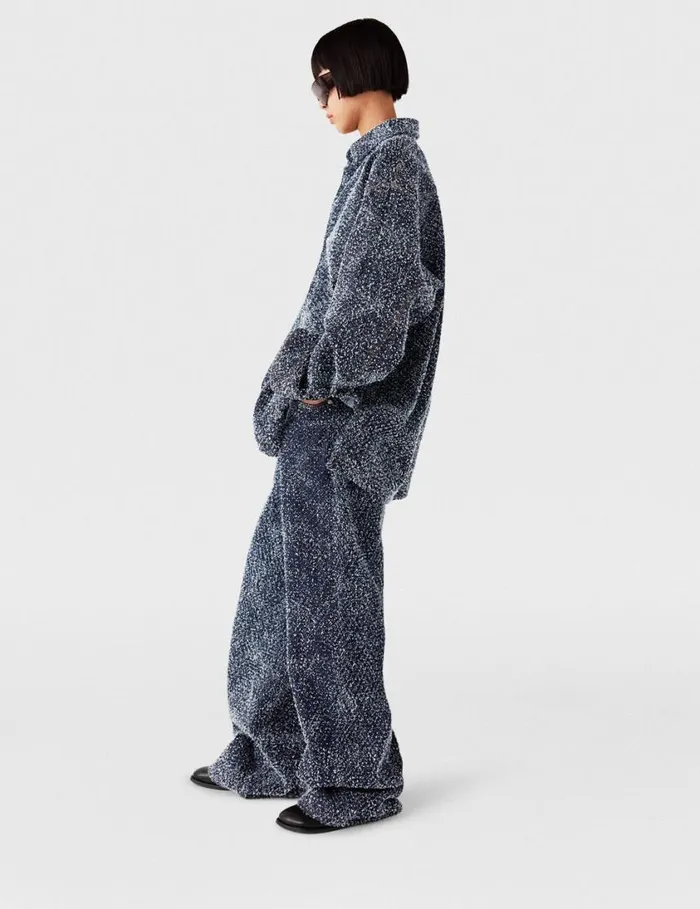 Women HighRise Denim Boucl Jeans Speckled Blue Stella McCartney Pants And Shorts Women HighRise Denim Boucl Jeans Speckled Blue Stella McCartney Pants And Shorts