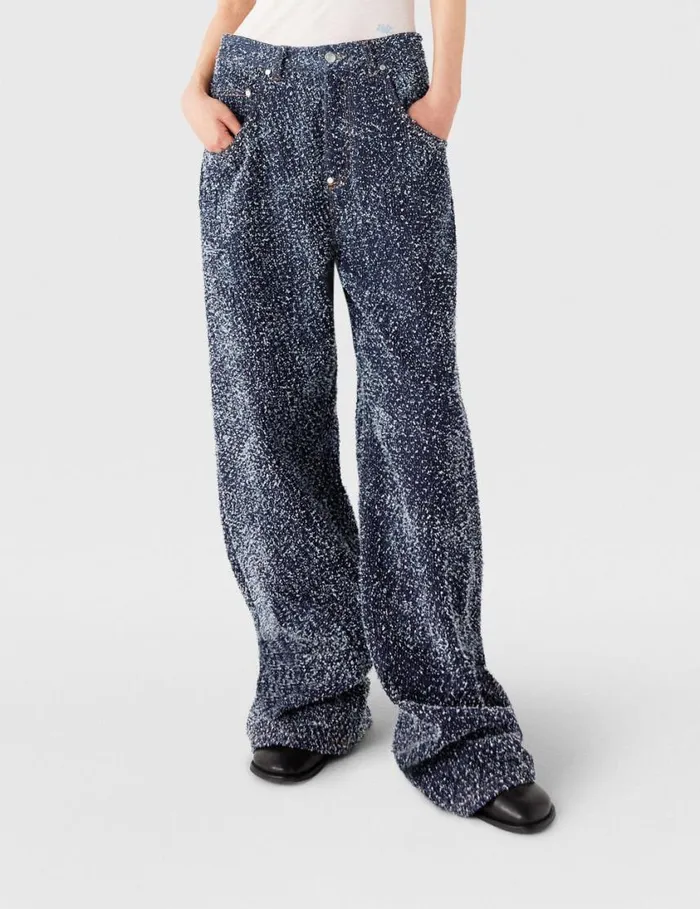 Women HighRise Denim Boucl Jeans Speckled Blue Stella McCartney Pants And Shorts Women HighRise Denim Boucl Jeans Speckled Blue Stella McCartney Pants And Shorts