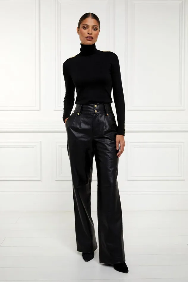 Women High Waisted Faux Leather Trouser Black Holland Cooper Trousers Women High Waisted Faux Leather Trouser Black Holland Cooper Trousers