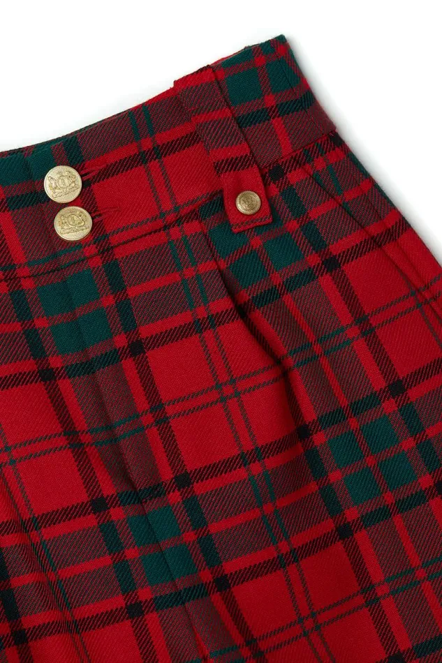 Women High Waisted Peg Trouser Red Tartan Holland Cooper Tailoring Women High Waisted Peg Trouser Red Tartan Holland Cooper Tailoring