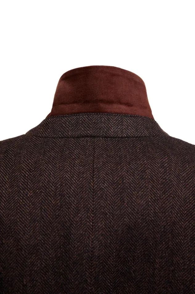 Women Highgrove Coat Chocolate Herringbone Holland Cooper Tailoring