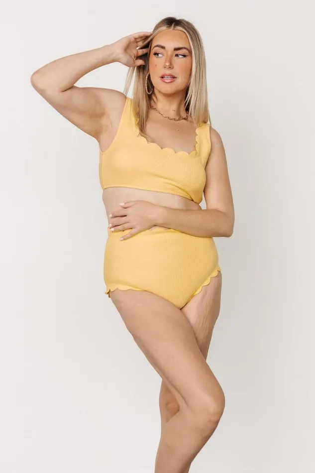 Women Honolulu High Waist Bikini Bottom Yellow Baltic Born Bikini
