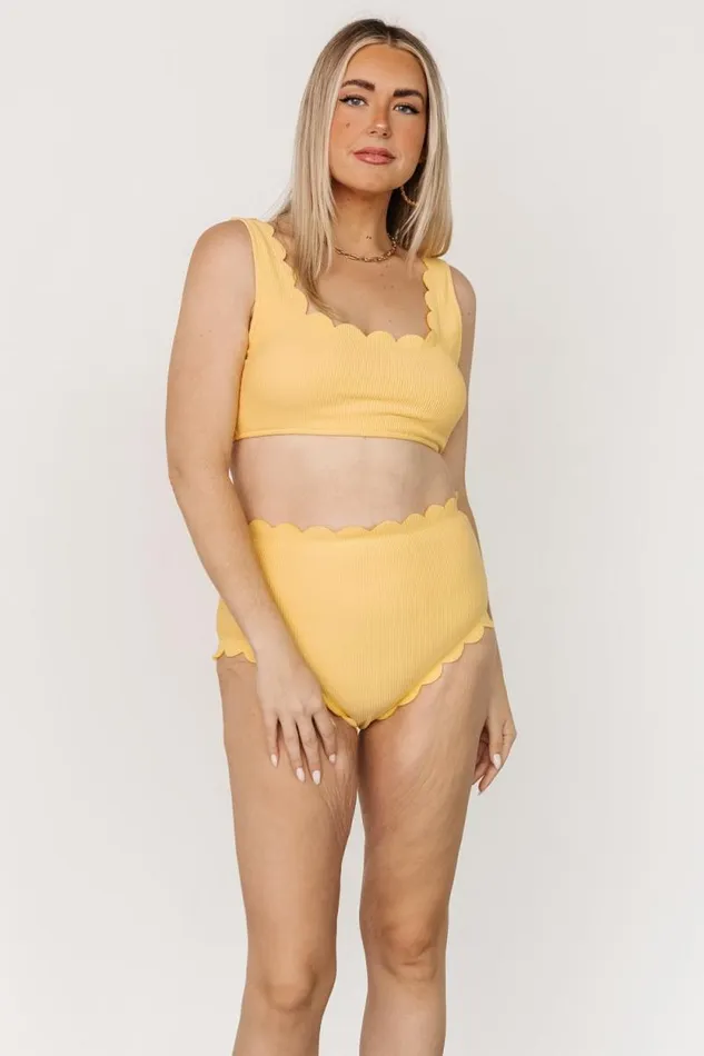 Women Honolulu High Waist Bikini Bottom Yellow Baltic Born Bikini
