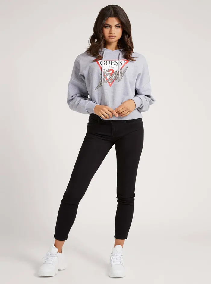 Women Hoodies GUESS Grey Graphic Icon Hoodie Jumper Women Hoodies GUESS Grey Graphic Icon Hoodie Jumper