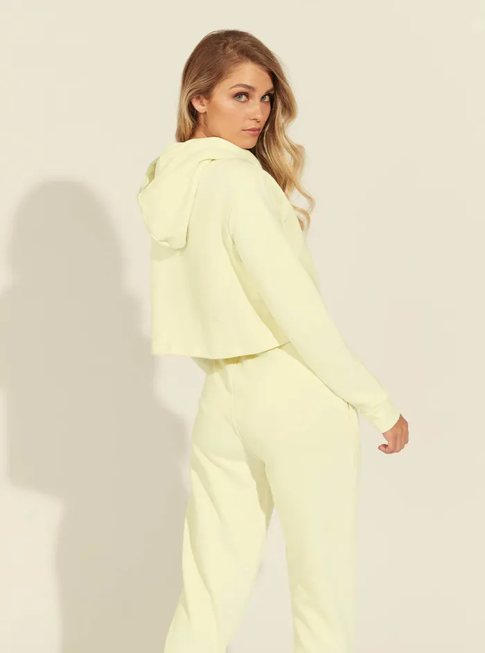 Women Hoodies GUESS Yellow Astra Active Crop Hoodie