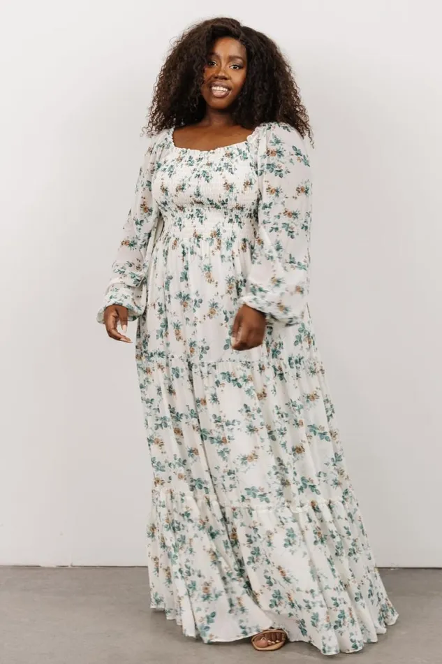 Women Isabela Smocked Maxi Dress Ivory Topaz Floral Baltic Born Bump Friendly Women Isabela Smocked Maxi Dress Ivory Topaz Floral Baltic Born Bump Friendly