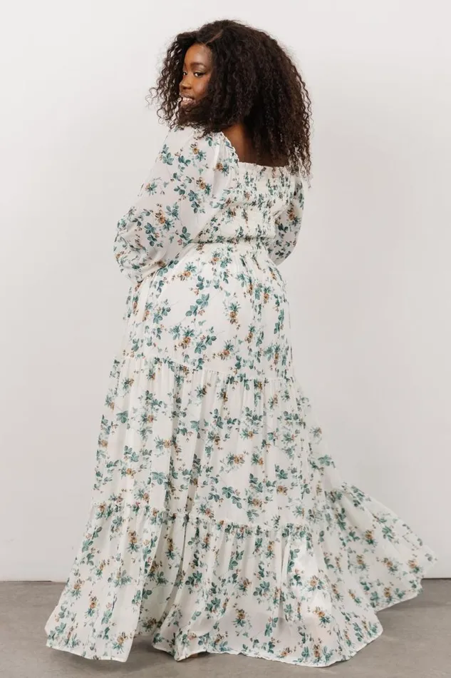 Women Isabela Smocked Maxi Dress Ivory Topaz Floral Baltic Born Bump Friendly Women Isabela Smocked Maxi Dress Ivory Topaz Floral Baltic Born Bump Friendly