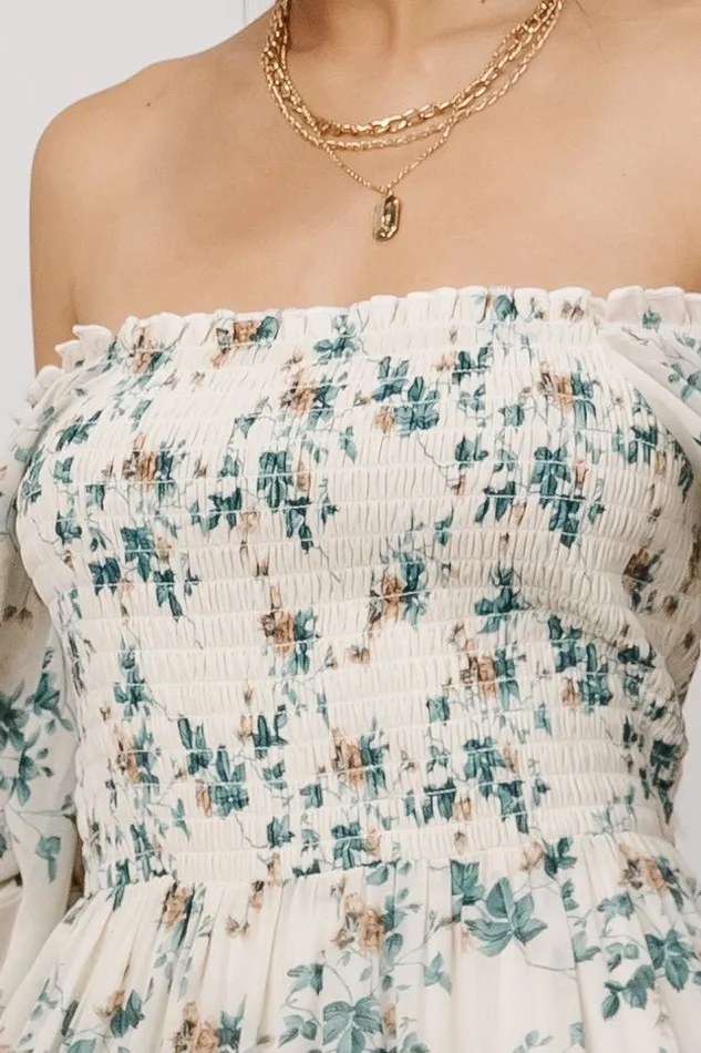 Women Isabela Smocked Maxi Dress Ivory Topaz Floral Baltic Born Bump Friendly Women Isabela Smocked Maxi Dress Ivory Topaz Floral Baltic Born Bump Friendly