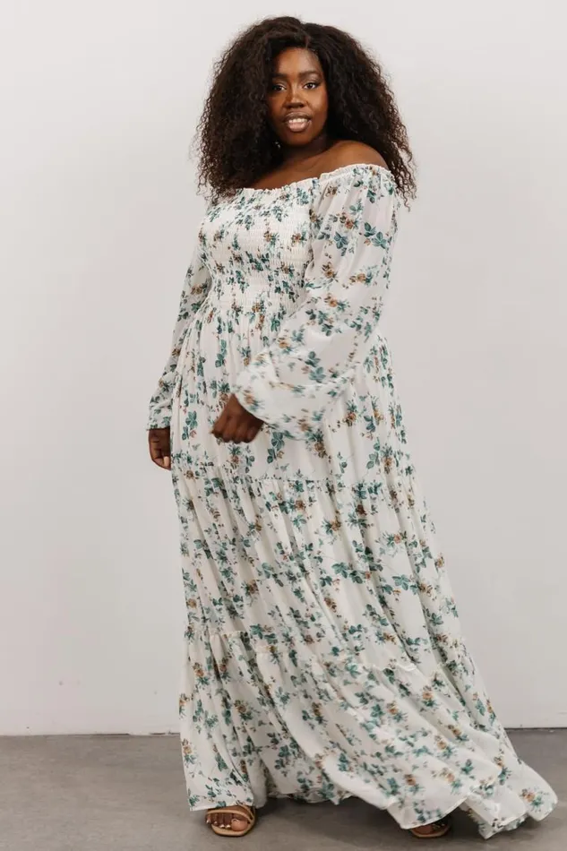 Women Isabela Smocked Maxi Dress Ivory Topaz Floral Baltic Born Bump Friendly Women Isabela Smocked Maxi Dress Ivory Topaz Floral Baltic Born Bump Friendly