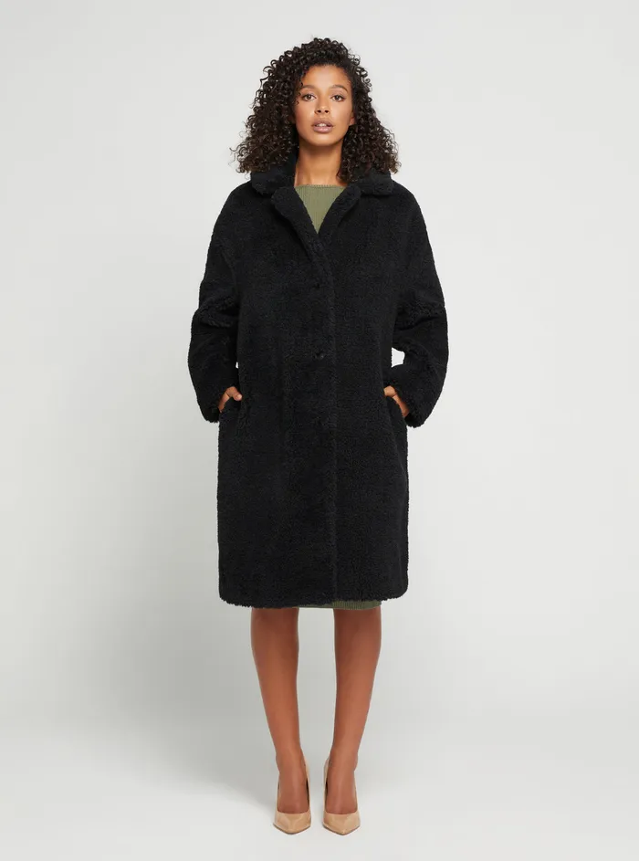 Women Jackets and Coats GUESS Eco Black Alina Coat Women Jackets and Coats GUESS Eco Black Alina Coat