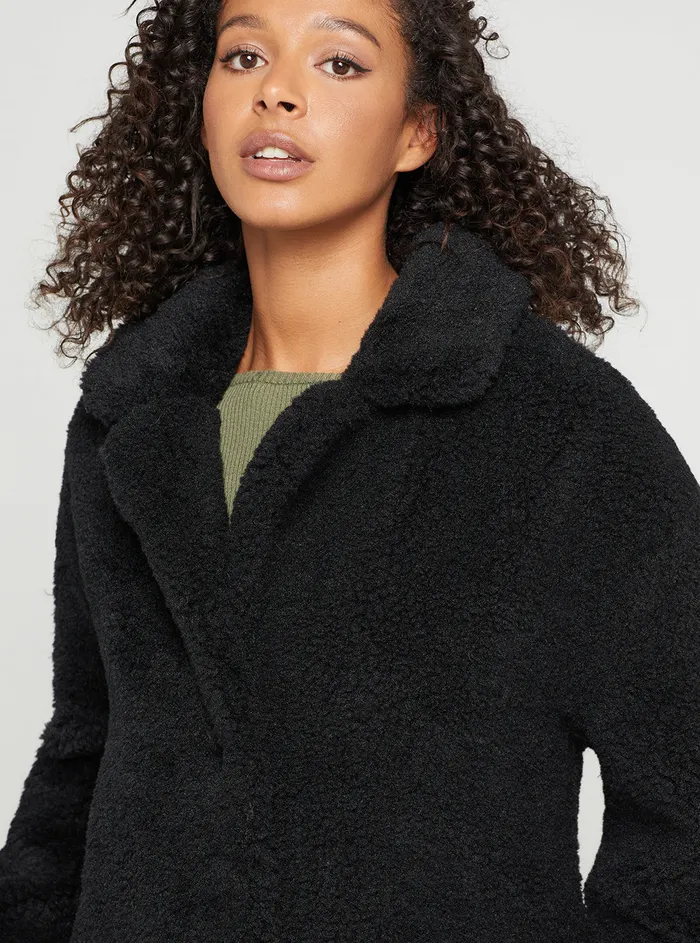 Women Jackets and Coats GUESS Eco Black Alina Coat Women Jackets and Coats GUESS Eco Black Alina Coat