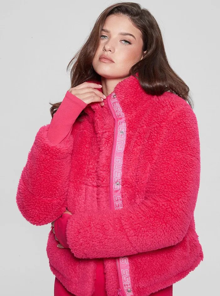Women Jackets and Coats GUESS Pink Charis Active Reversible Jacket Women Jackets and Coats GUESS Pink Charis Active Reversible Jacket
