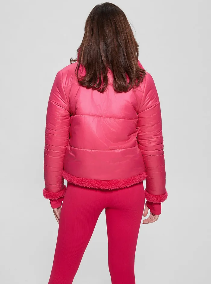 Women Jackets and Coats GUESS Pink Charis Active Reversible Jacket Women Jackets and Coats GUESS Pink Charis Active Reversible Jacket