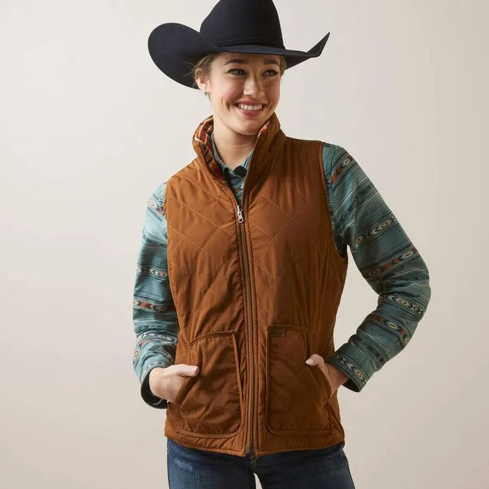 Women Jackets and Vests Ariat Dilon Chimayo Vest Chestnut Horse