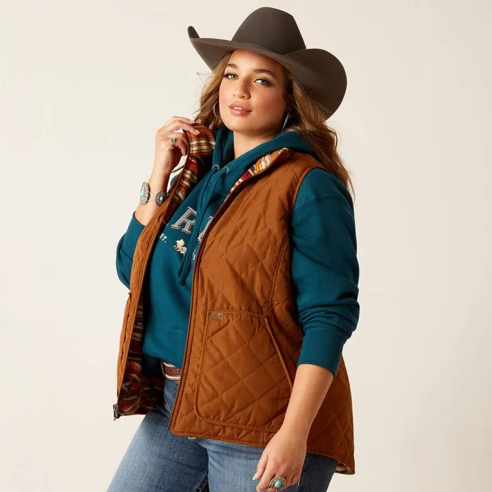 Women Jackets and Vests Ariat Dilon Chimayo Vest Chestnut Horse Women Jackets and Vests Ariat Dilon Chimayo Vest Chestnut Horse